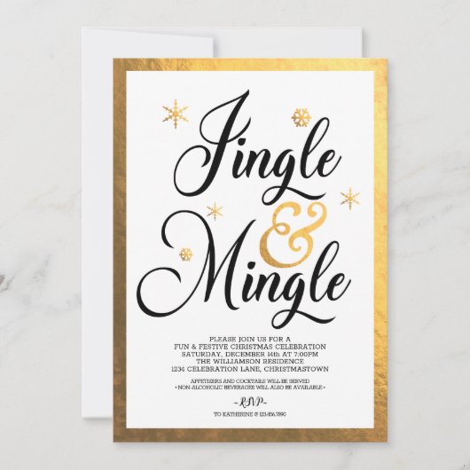 Invitation Fête de Noël Jingle et Mingle (Devant)