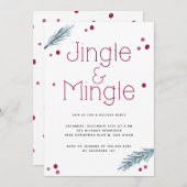 Invitation Fête de Noël Jingle et Mingle (Devant / Derrière)