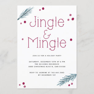 Invitation Fête de Noël Jingle et Mingle