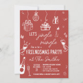 Invitation Fête de Noël Jingle et Mingle (Devant)