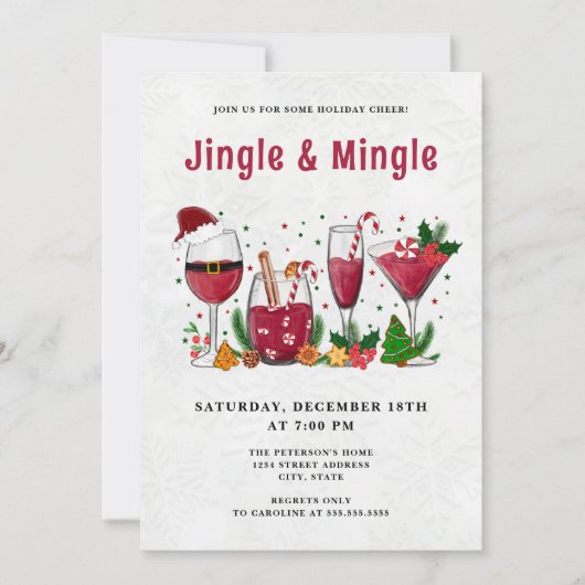 Invitation Fête de Noël Jingle et Mingle (Devant)
