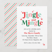 Invitation Fête de Noël Jingle et Mingle (Devant / Derrière)
