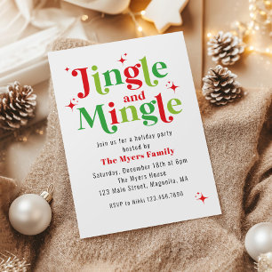 Invitation Fête de Noël Jingle et Mingle