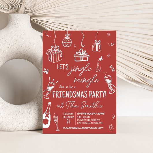 Invitation Fête de Noël Jingle et Mingle