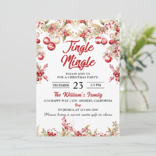 Invitation Fête de Noël Jingle & Mingle (Debout devant)