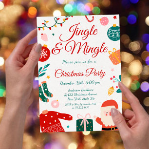 Invitation Fête de Noël Jingle & Mingle