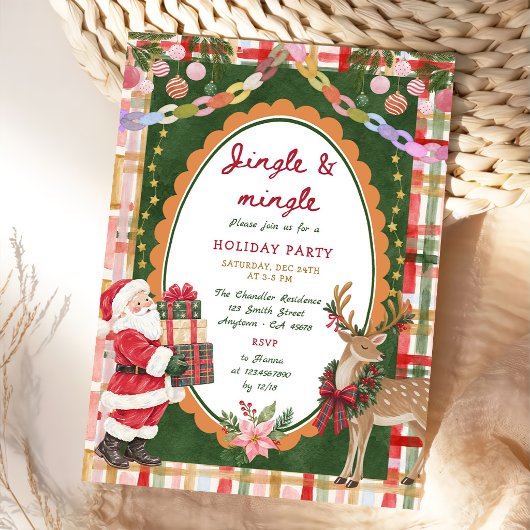 Invitation Fête de Noël Jingle & Mingle