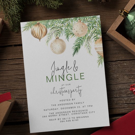 Invitation Fête de Noël Jingle & Mingle