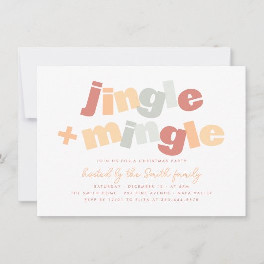 Invitation Fête de Noël Jingle & Mingle (Devant)