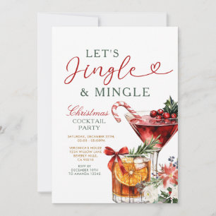Invitation Fête de Noël Jingle & Mingle Cocktail