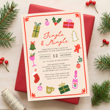 Fête de Noël Jingle Mingle Colorée à Dessin Main