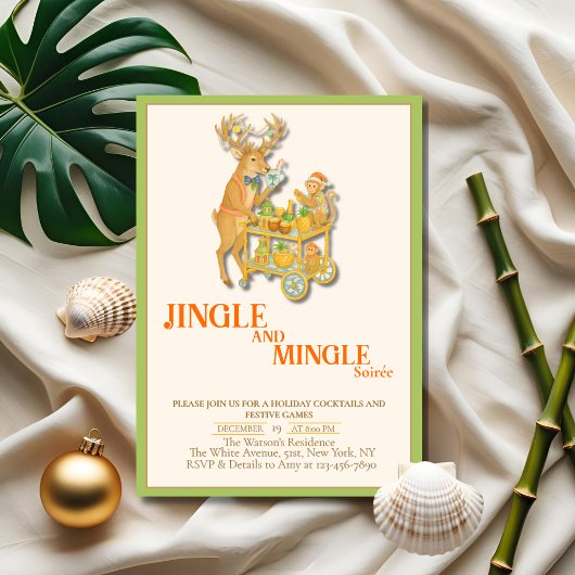 Invitation Fête de Noël Jingle & Mingle Tropical