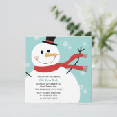 Invitation Fête de Noël Jolly Snowman (Debout devant)