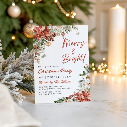 Invitation Fête de Noël Joyeuse et Lumineuse
