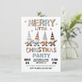 Invitation Fête de Noël joyeuse petite gnome (Debout devant)