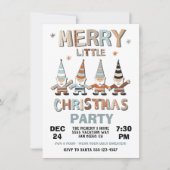 Invitation Fête de Noël joyeuse petite gnome (Devant)