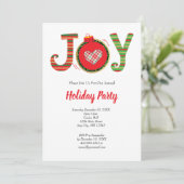 Invitation Fête de Noël Joyeuse Rouge Verte (Debout devant)