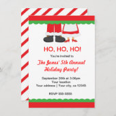 Invitation Fête de Noël Joyeux pieds Père Noël & Mme (Devant / Derrière)