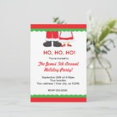 Invitation Fête de Noël Joyeux pieds Père Noël & Mme (Debout devant)