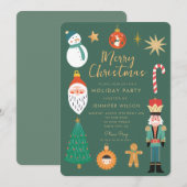 Invitation Fête de Noël Joyeux Whimsical (Devant / Derrière)