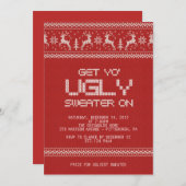 Invitation fête de Noël laide de chandail (Devant / Derrière)