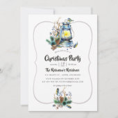 Invitation Fête de Noël Lanterne à l'aquarelle (Devant)