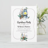 Invitation Fête de Noël Lanterne à l'aquarelle (Debout devant)