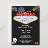 Invitation Fête de Noël Las Vegas Casino Style (Devant)