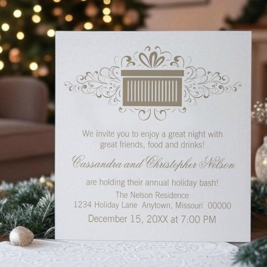 Invitation Fête de Noël, Latte