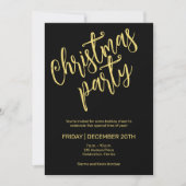 Invitation Fête de Noël lignes noires et dorées (Devant)