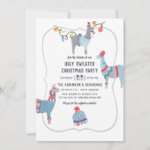 Invitation Fête de Noël llama sur le thème de la laine (Devant)