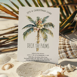 Invitation Fête de Noël Luau Deck the Palms