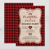 Invitation Fête de Noël Lumberjack Flannel et Frost (Devant / Derrière)