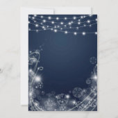 Invitation Fête de Noël Magique Flocon de Neige Bleu (Dos)