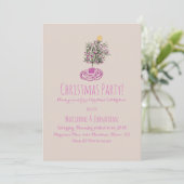 Invitation Fête de Noël Main dessinée Doodle Arbre de Noël (Debout devant)