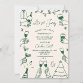 Invitation Fête de Noël, main tirée Funky Handwriting (Devant)