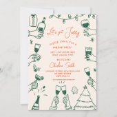 Invitation Fête de Noël, main tirée Funky Handwriting (Devant)