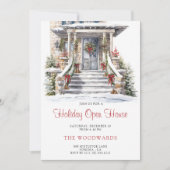 Invitation Fête de Noël | Maison décorée de vacances (Devant)