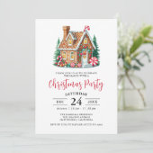 Invitation Fête de Noël Maison en Pain d'Épices (Debout devant)