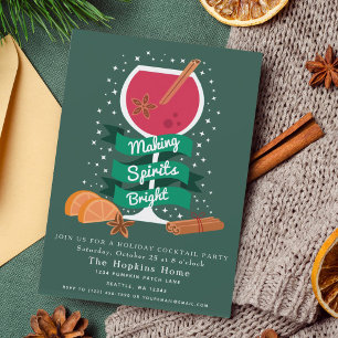 Invitation Fête de Noël Making Spirits Bright Cocktail