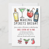 Invitation Fête de Noël « Making Spirits Bright » pour un coc (Devant)