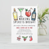Invitation Fête de Noël « Making Spirits Bright » pour un coc (Debout devant)