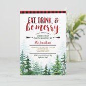 Invitation Fête de Noël Manger, Boire et être Joyeux (Debout devant)