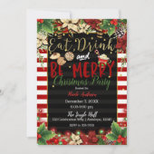 Invitation Fête de Noël Manger Boire & Joyeux Noël (Devant)
