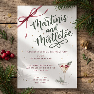 Invitation Fête de Noël Martinis et Gui