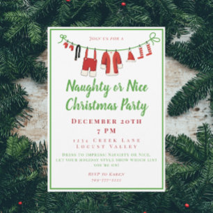 Invitation Fête de Noël méchants ou gentils / Vêtements du Pè
