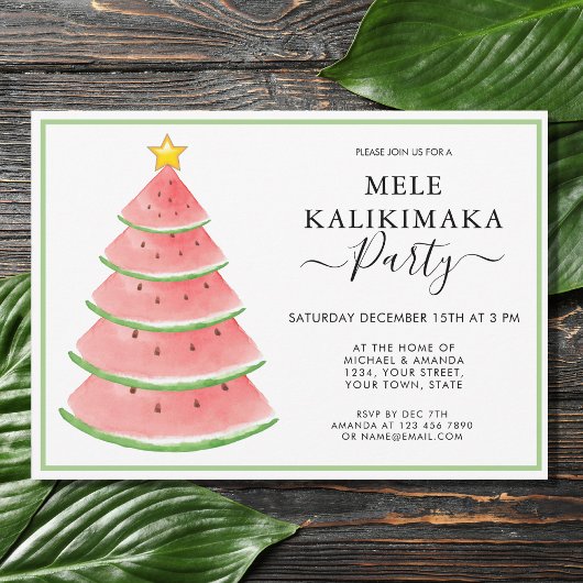 Invitation Fête de Noël Mele Kalikimaka