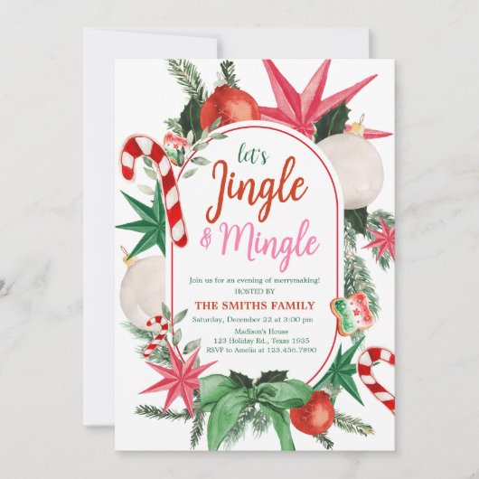 Invitation Fête de Noël Merrymaking Jingle et Mingle (Devant)