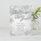 Invitation Fête de Noël Merveilleuse Terre d'Hiver Flocons de (Debout devant)