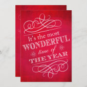 Invitation Fête de Noël Merveilleux temps de l'année (Devant / Derrière)